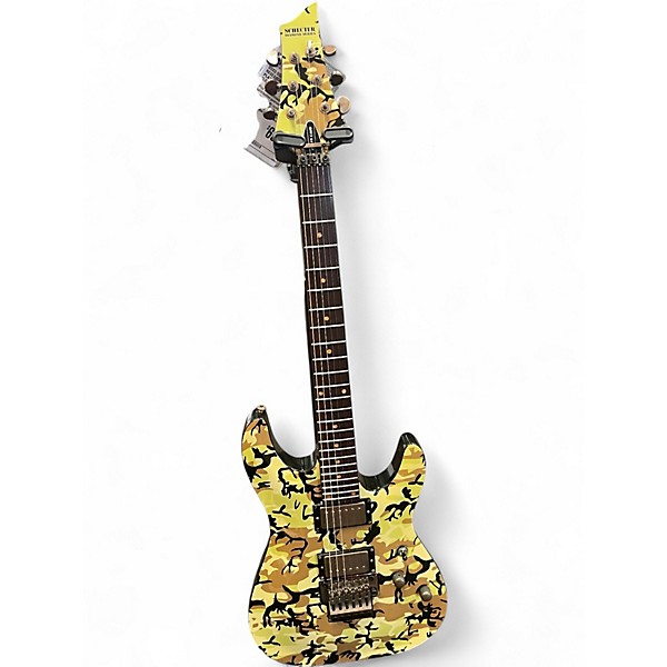 Used Schecter Guitar Research C1 Floyd Rose Platinum Camo Solid Body Electric Guitar
