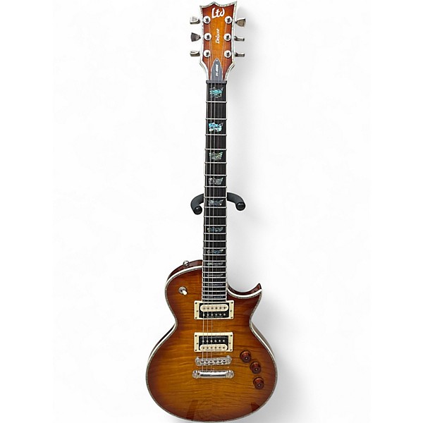 Used ESP EC1000 Deluxe Amber Sunburst Solid Body Electric Guitar