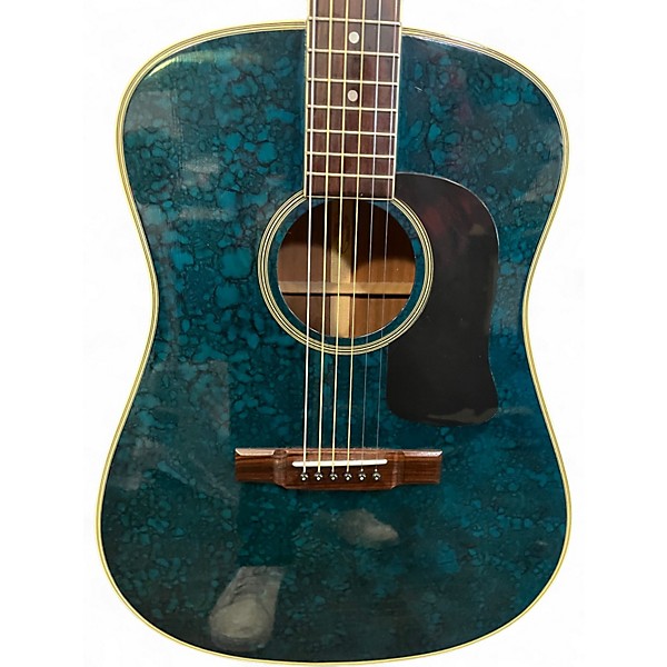 Used 1990 Washburn D12/YBL BLUE MARBLE Acoustic Guitar