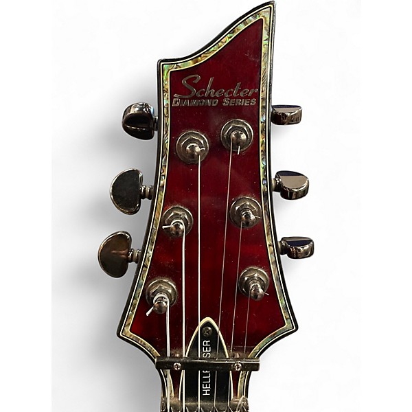 Used Schecter Guitar Research Hellraiser C7 Floyd Rose Crimson Red Trans Solid Body Electric Guitar