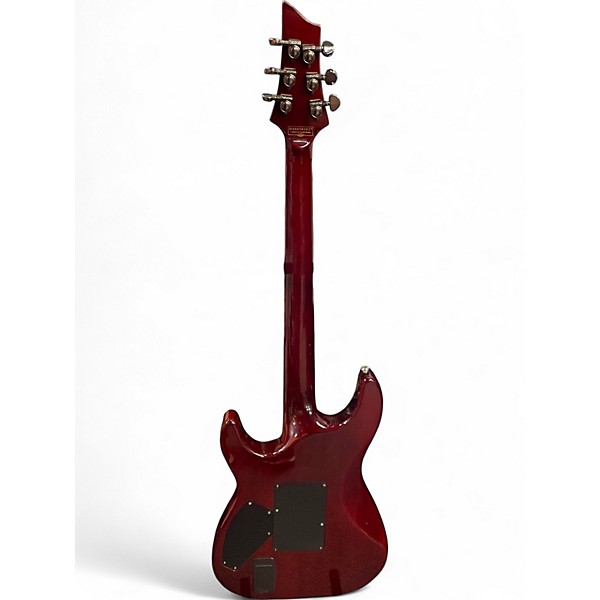 Used Schecter Guitar Research Hellraiser C7 Floyd Rose Crimson Red Trans Solid Body Electric Guitar
