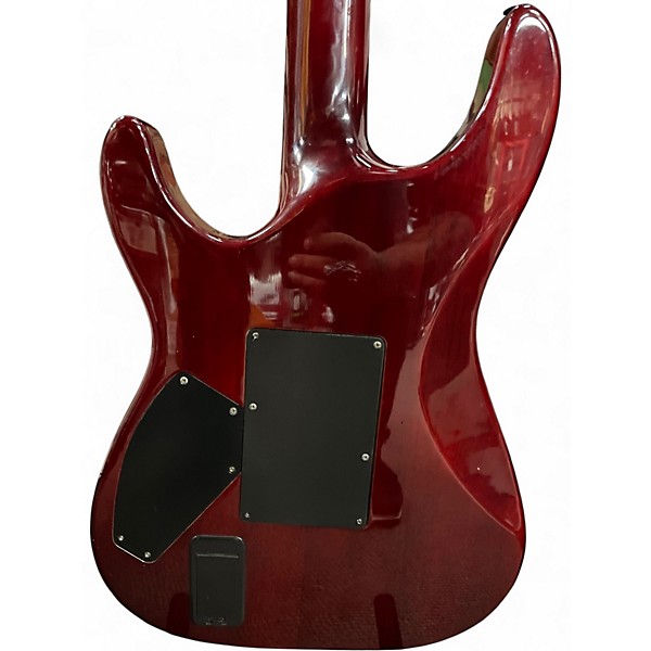 Used Schecter Guitar Research Hellraiser C7 Floyd Rose Crimson Red Trans Solid Body Electric Guitar
