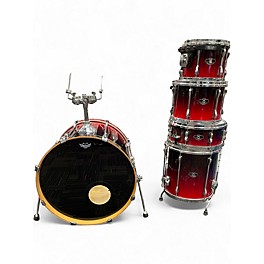 Used TAMA 5 Piece Rockstar Red to Black Fade Drum Kit