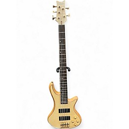Used Schecter Guitar Research Stiletto Custom 5 String Natural Electric Bass Guitar