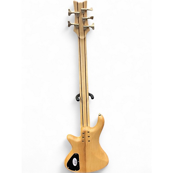 Used Schecter Guitar Research Stiletto Custom 5 String Natural Electric Bass Guitar