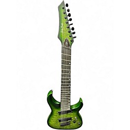 Used Harley Benton Multiscale-8 QBB Trans Green Solid Body Electric Guitar