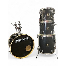 Used SONOR 4 Piece FORCE 1001 Black Drum Kit