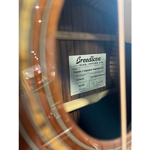 Used Breedlove Companion CE Edgeburst Redwood Acoustic Electric Guitar