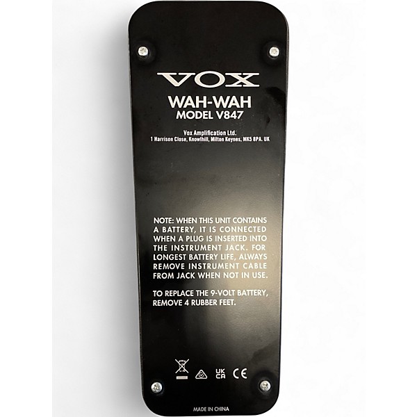 VOX ワウペダル V847 MADE IN U.S.A VOX Amps USA | V847A Wah Pedal | Shop Now