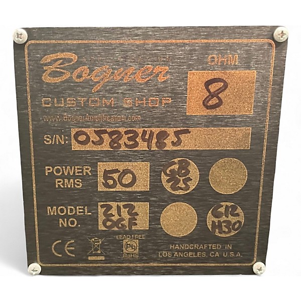 Used Bogner 212GFO Goldfinger 2x12 Guitar Cabinet