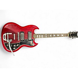 Vintage 1960s Kay K-201 Cherry Solid Body Electric Guitar
