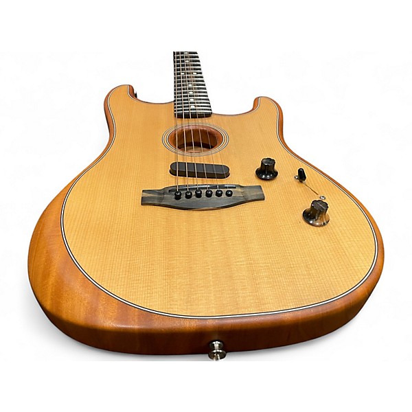 Used Fender American Acoustasonic Stratocaster Butterscotch Blonde Acoustic Electric Guitar