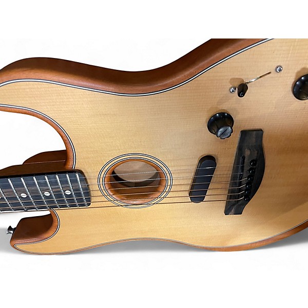 Used Fender American Acoustasonic Stratocaster Butterscotch Blonde Acoustic Electric Guitar