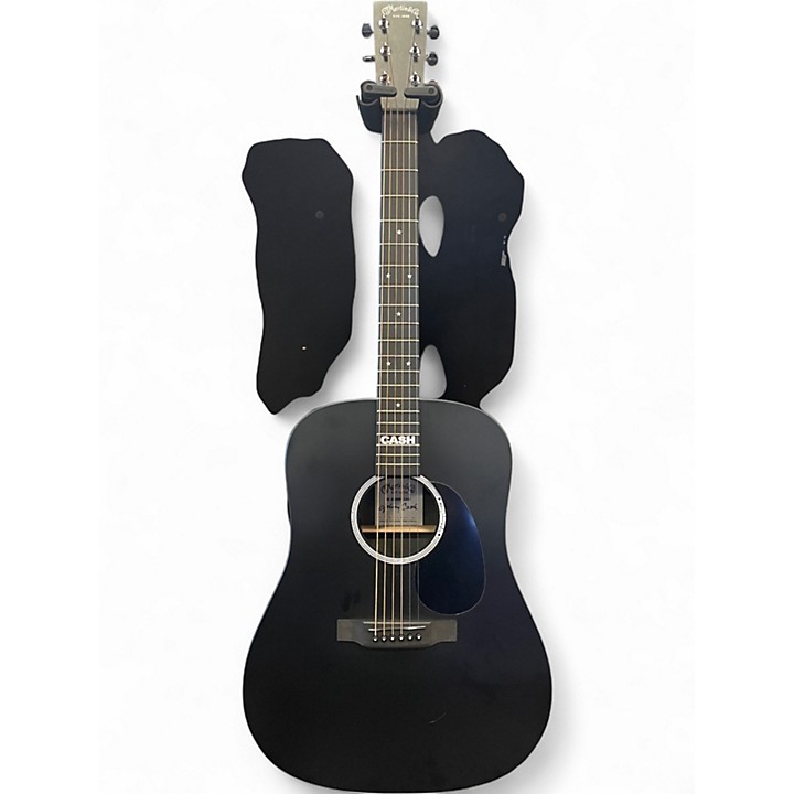 Used Martin DX JOHNNY CASH Black Acoustic Electric Guitar