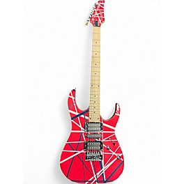 Used Djtxz EVH STYLE GUITAR RED WITH STRIPES Solid Body Electric Guitar