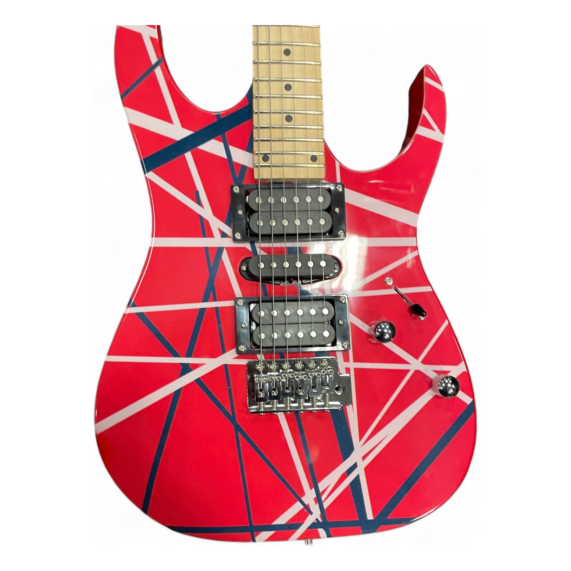 Used Djtxz EVH STYLE GUITAR RED WITH STRIPES Solid Body