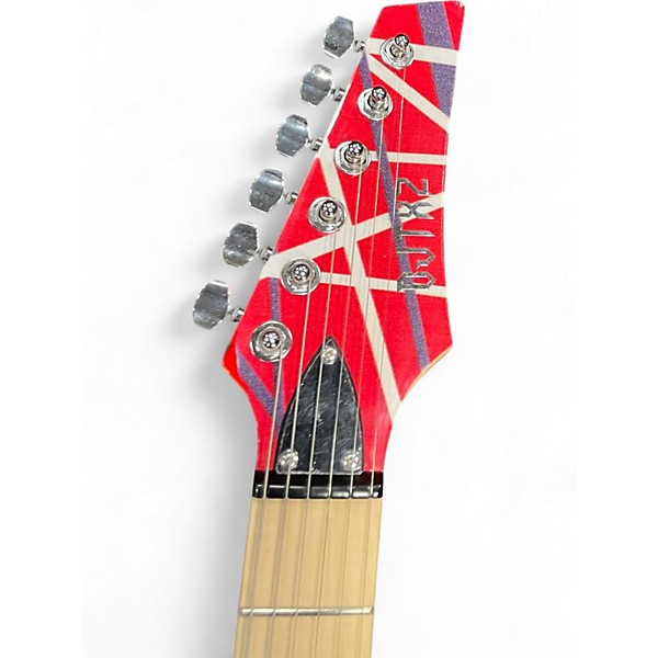 Used Djtxz EVH STYLE GUITAR RED WITH STRIPES Solid Body Electric Guitar