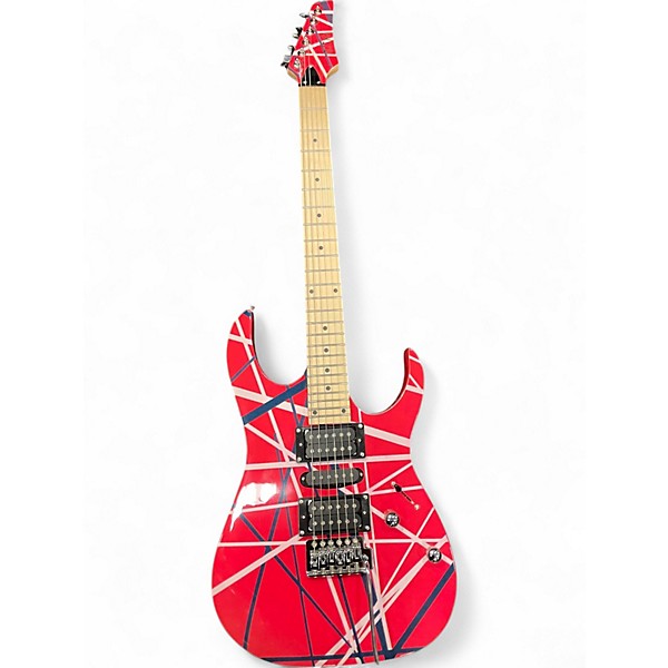 Used Djtxz EVH STYLE GUITAR RED WITH STRIPES Solid Body Electric Guitar