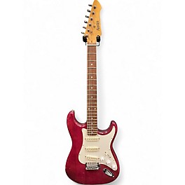 Used Austin S STYLE Crimson Red Trans Solid Body Electric Guitar