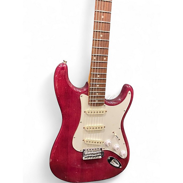 Used Austin S STYLE Crimson Red Trans Solid Body Electric Guitar