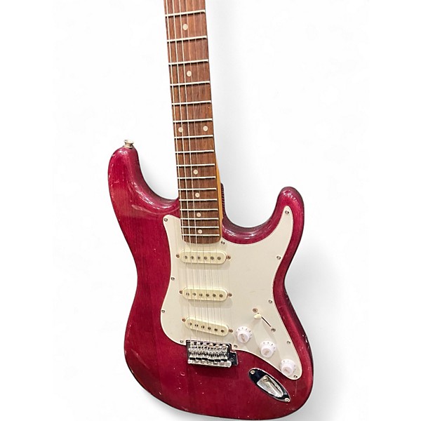 Used Austin S STYLE Crimson Red Trans Solid Body Electric Guitar