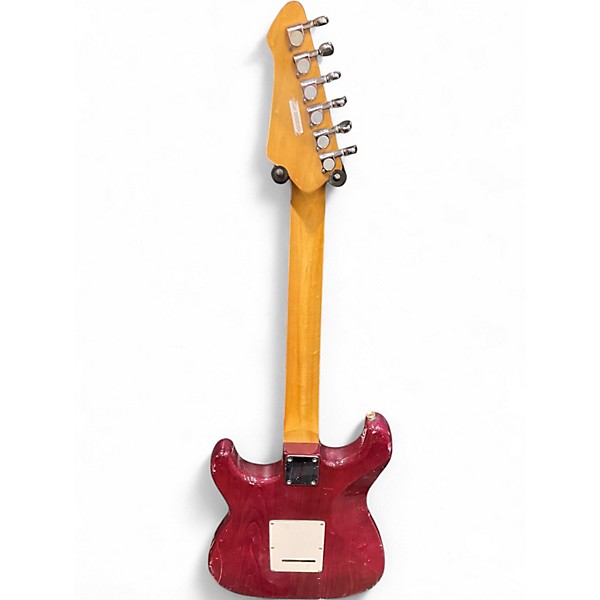 Used Austin S STYLE Crimson Red Trans Solid Body Electric Guitar