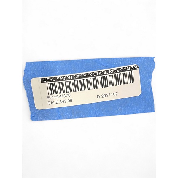 Used SABIAN 22in HHX Stage Ride Cymbal