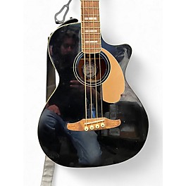 Used Fender Kingman Acoustic Electric Bass Black Acoustic Bass Guitar