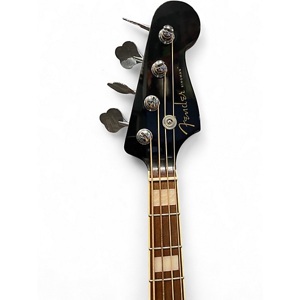 Used Fender Kingman Acoustic Electric Bass Black Acoustic Bass Guitar