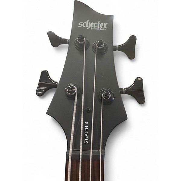 Used Schecter Guitar Research Stiletto Custom 4 String Black Electric Bass Guitar