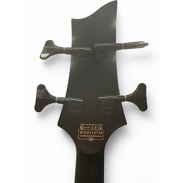 Used Schecter Guitar Research Stiletto Custom 4 String Black Electric Bass Guitar