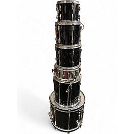 Used Pearl 6 Piece Export Black Drum Kit