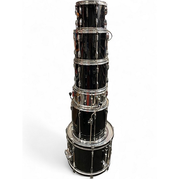 Used Pearl 6 Piece Export Black Drum Kit