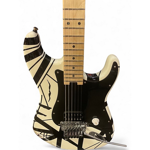 Used EVH Striped Series Frankie Arctic White Solid Body Electric Guitar