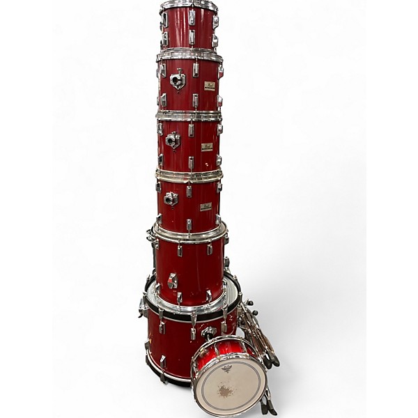 Used Pearl 7 Piece World Series Red Drum Kit