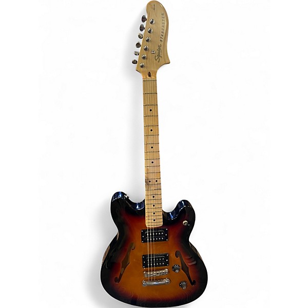 Used Squier Affinity Series Starcaster Hollow 3 Tone Sunburst Hollow Body Electric Guitar