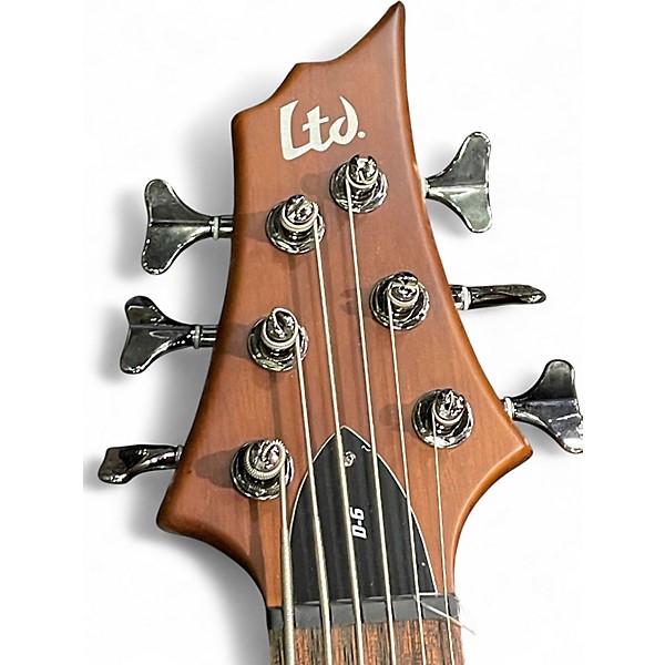 Used ESP LTD D6 6 String Brown Electric Bass Guitar