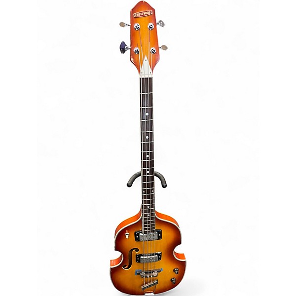 Used Crestwood violin sunburst Electric Bass Guitar