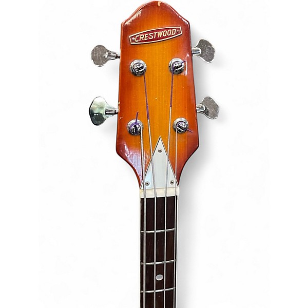 Used Crestwood violin sunburst Electric Bass Guitar