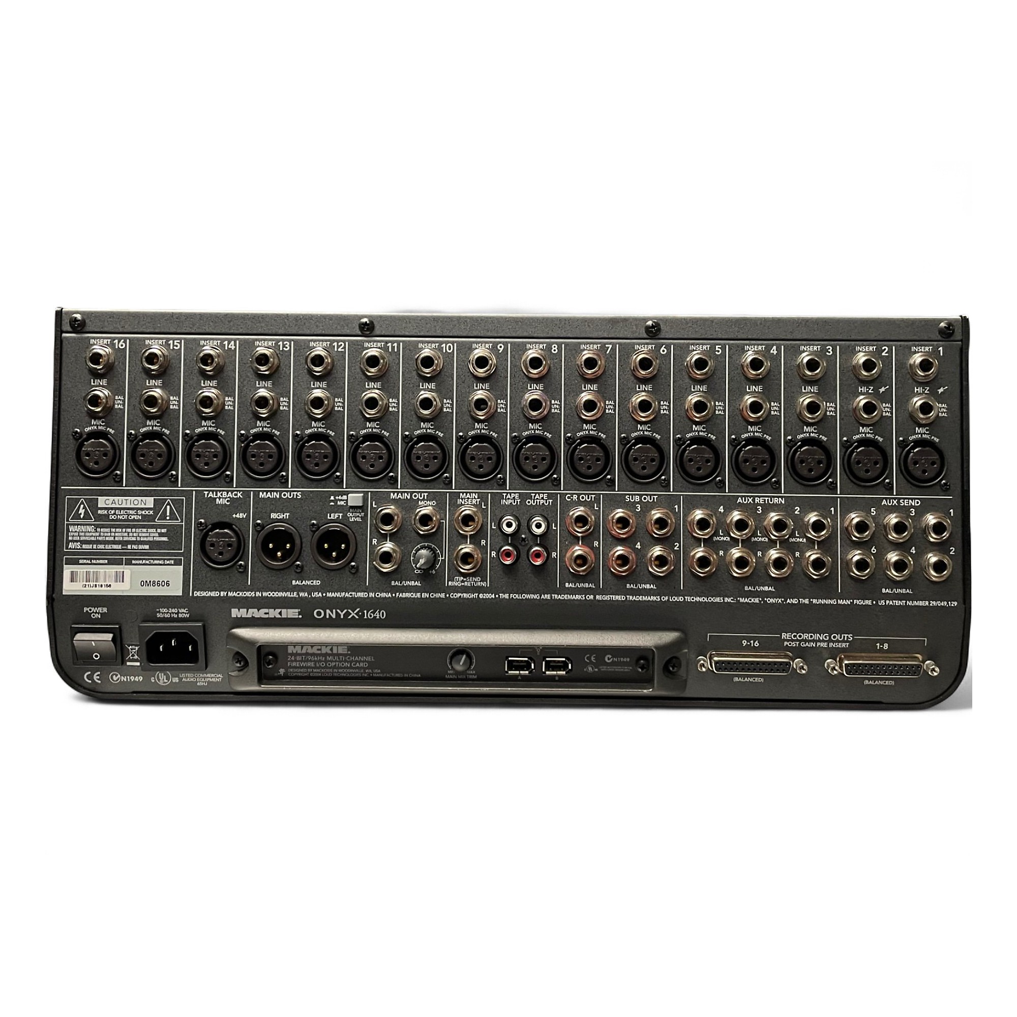 MACKIE ONYX 1640 アナログミキサー Mackie Onyx 1640 16-Channel Mixer | zZounds