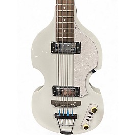 Used 2024 Hofner Ignition Pro Violin Bass Pearl White Hollow Body Electric Guitar