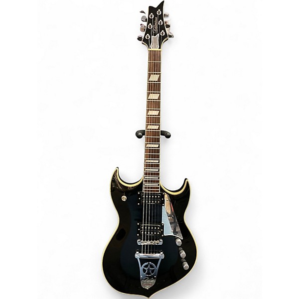 Used Silvertone sovereign special Paul Stanley black sparkle Solid Body Electric Guitar