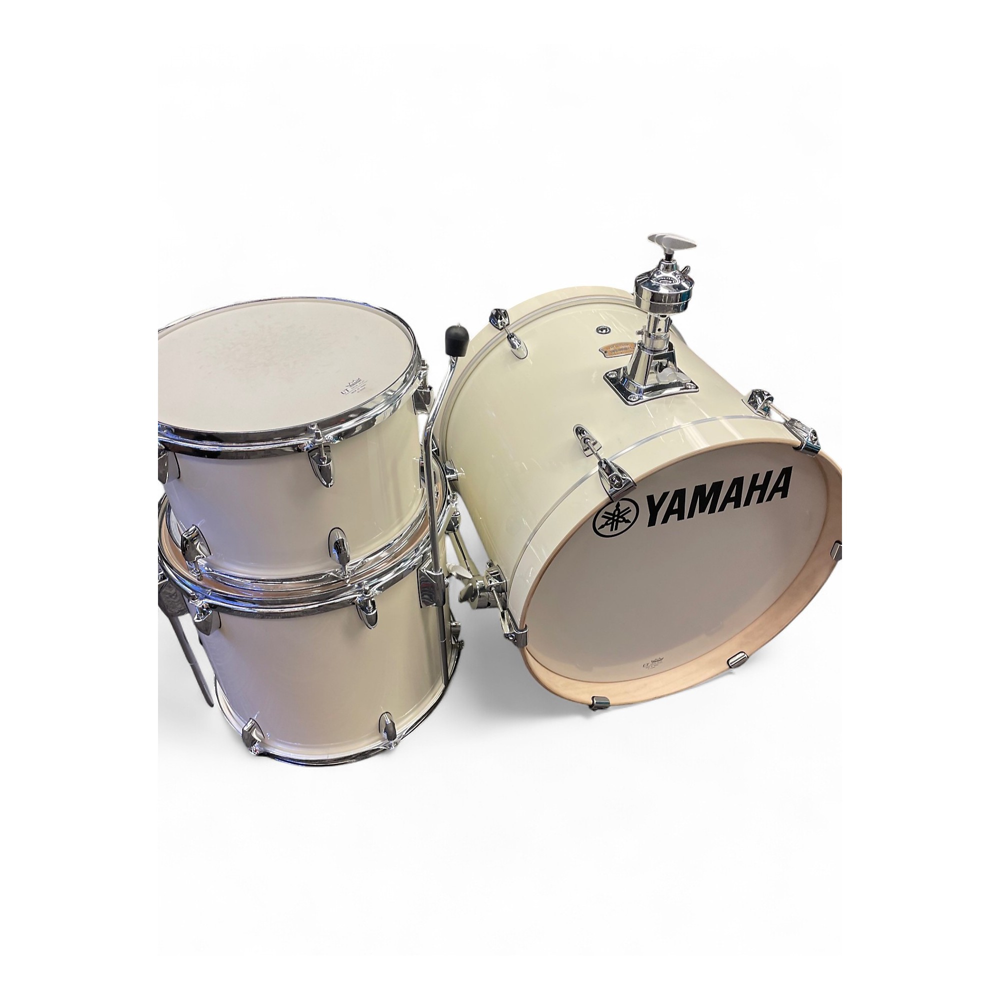 Used Yamaha 3 Piece Stage Custom White Drum Kit White | Guitar Center