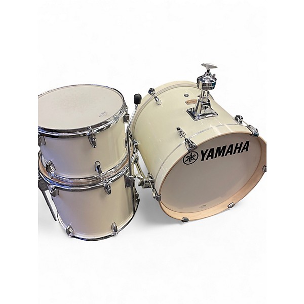 Used Yamaha 3 Piece Stage Custom White Drum Kit