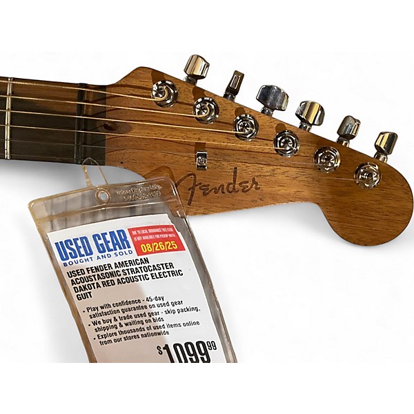 Used Fender American Acoustasonic Stratocaster Dakota Red Acoustic Electric Guitar