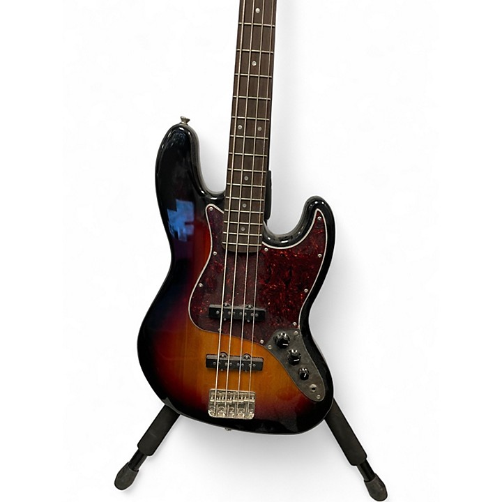 Used Squier Jazz Bass Deluxe burst Electric Bass Guitar
