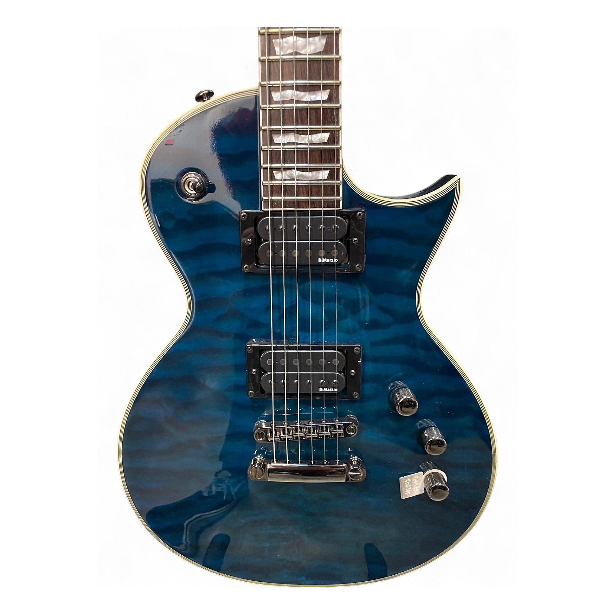 ギター blue Kz Guitar Works ST Trad 22 SSH7 Quilted Maple Trans Aqua