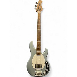 Used Sterling by Music Man Ray34 Firemist Silver Electric Bass Guitar