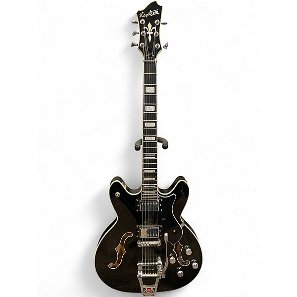 Used Hagstrom Tremar Viking Deluxe Black Hollow Body Electric Guitar