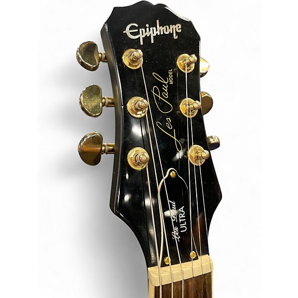 Used Epiphone Les Paul Ultra Midnight Ebony Solid Body Electric Guitar